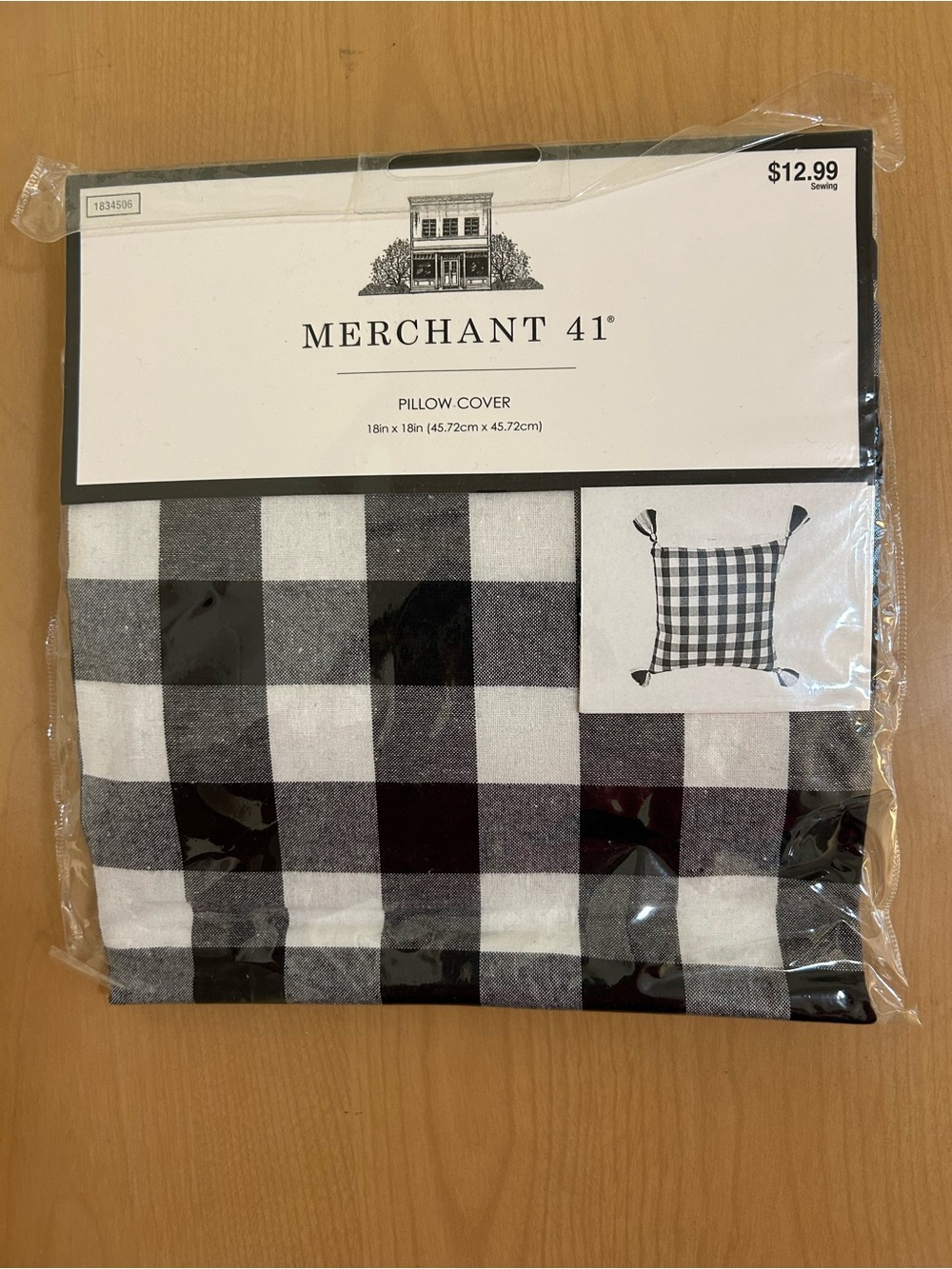Merchant 41 Black & White Buffalo Check Pillow Cover - Packaged